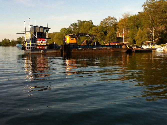 Large Equipment Lake Barging Services Orillia, Barrie, Simcoe, Muskoka