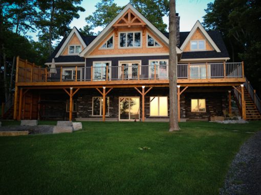 Finished Cottage and Boathouse from the Lake